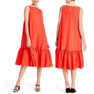 Christopher John Rogers for Target Orange Size Small Midi Sleeveless Dress